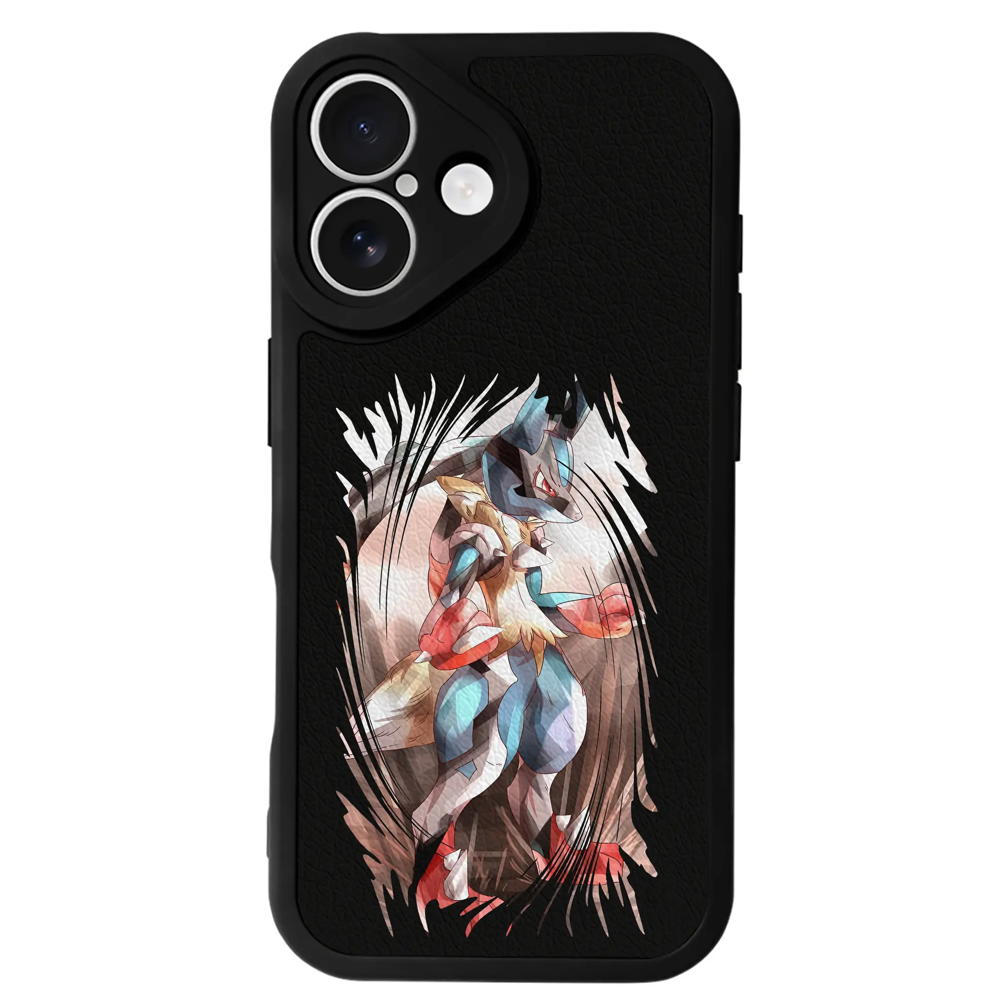 ポケモン グッズ,ルカリオ - IPhone 16シリーズ対応 ・ シリコンスマホケース ・ レザー調 ・ 高精度フィット ・ 耐衝撃 ・ ワイヤレス充電対応 ・ 精密カット